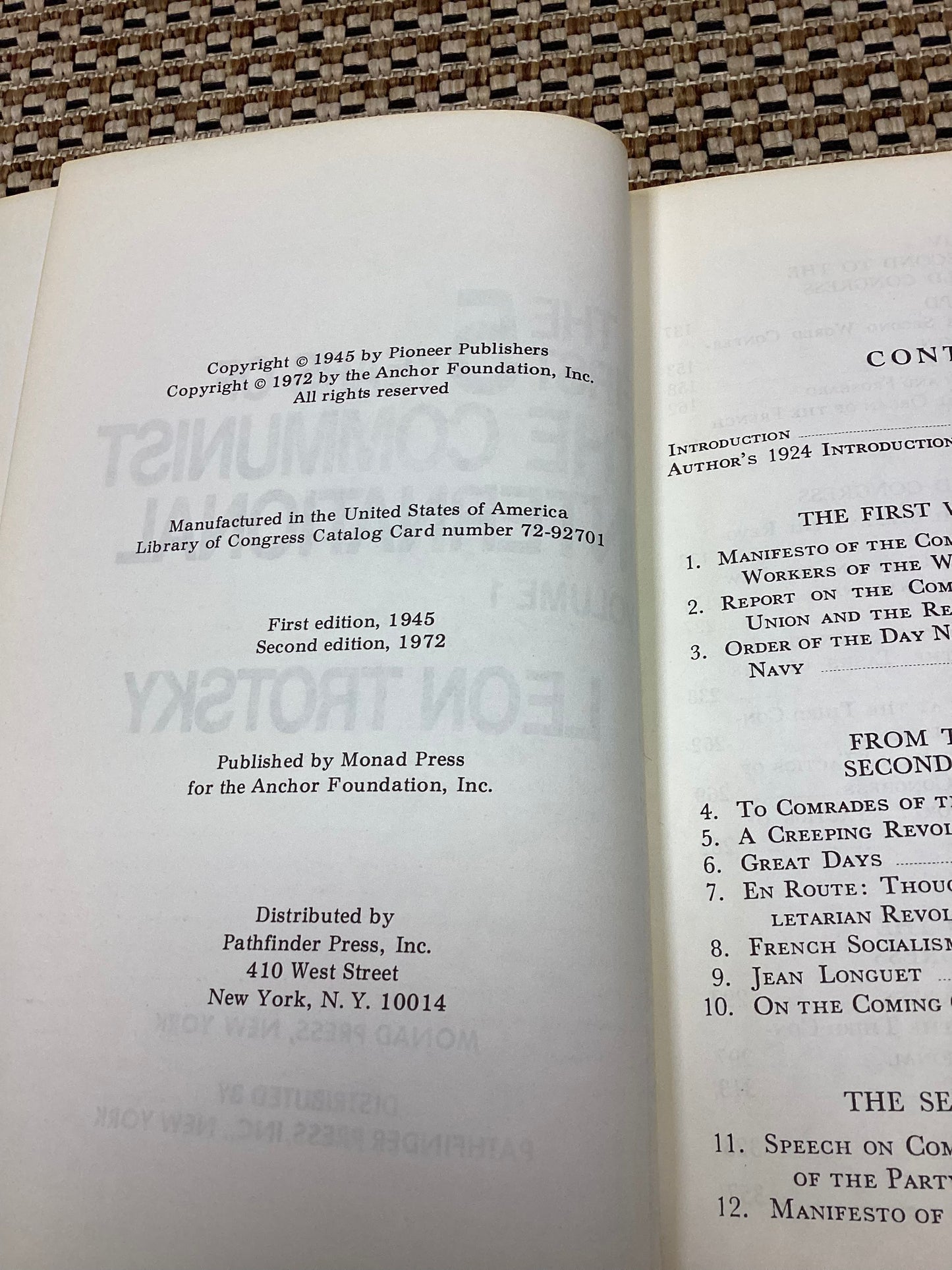 The First 5 Years of the Communist International: Volume 1 by Leon Trotsky (1972)