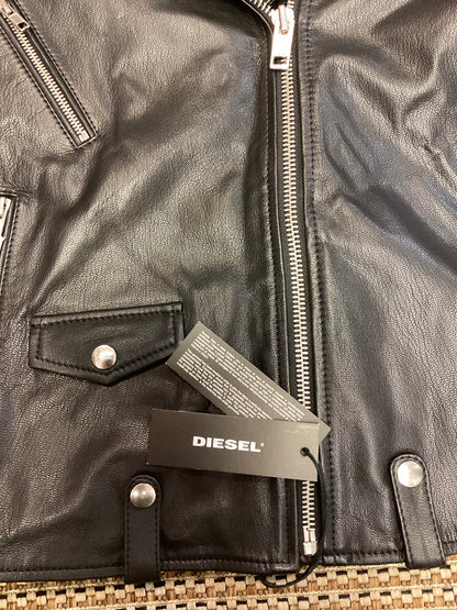 BNWT Diesel Black Leather Jacket Size XL