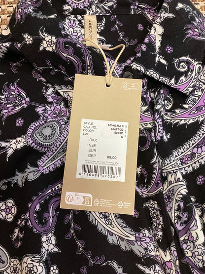 BNWT Soyaconcept Black & Purple Paisley Maxi Dress Size S