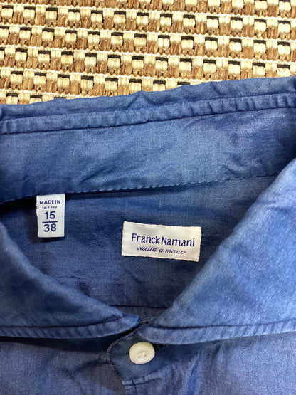 Franck Namani Blue Cotton Shirt Size S