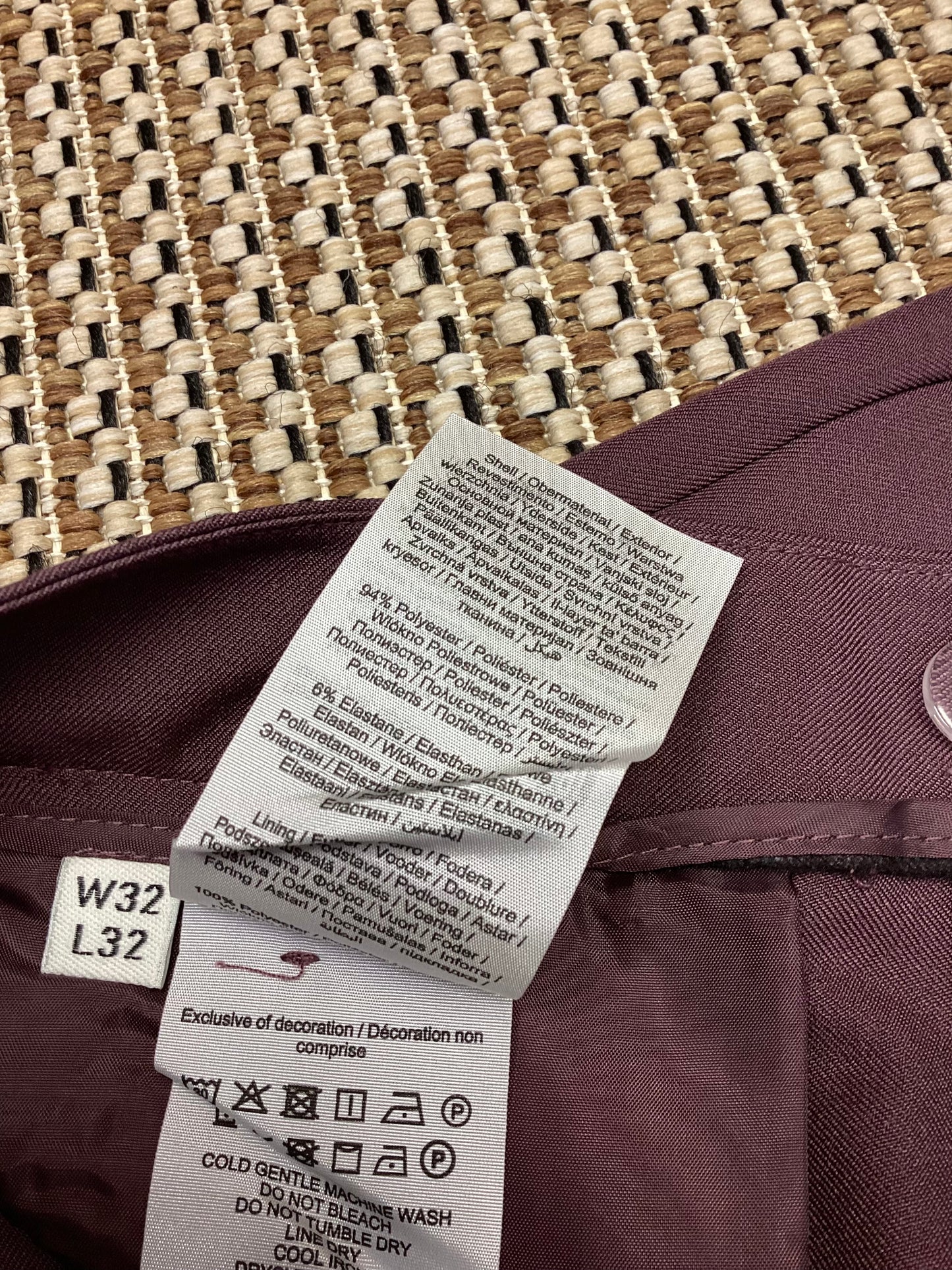 BNWT ADPT Purple 'Baytown' Trousers Size M