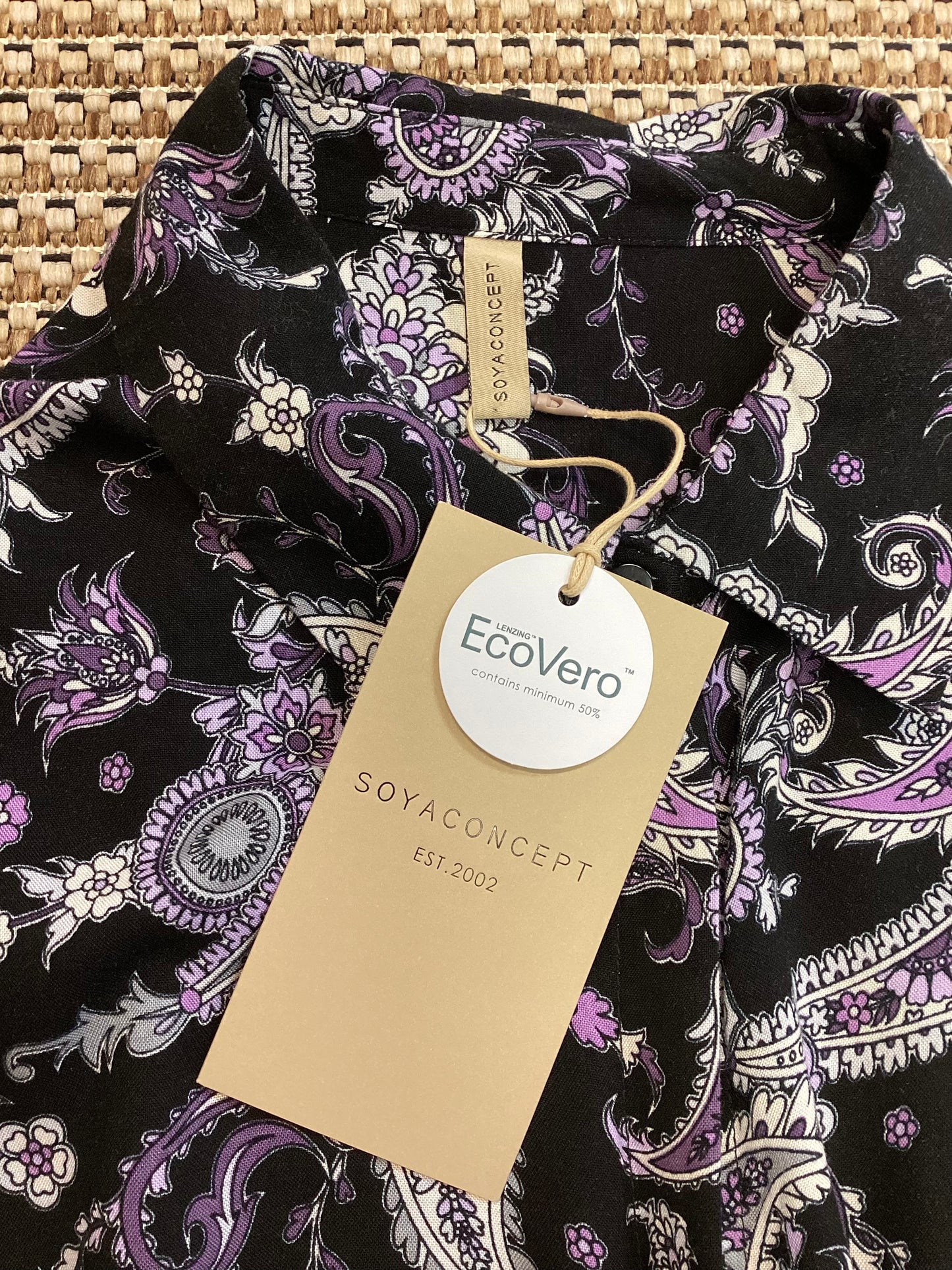 BNWT Soyaconcept Black & Purple Paisley Maxi Dress Size S