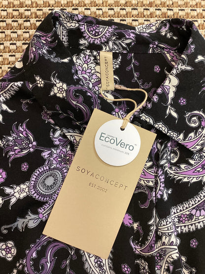 BNWT Soyaconcept Black & Purple Paisley Maxi Dress Size S