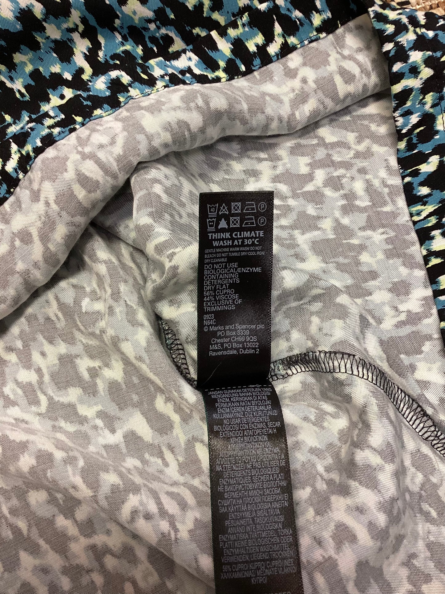 Marks and Spencer Blue Patterned Maxi Dress Size 18