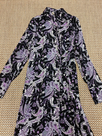 BNWT Soyaconcept Black & Purple Paisley Maxi Dress Size S