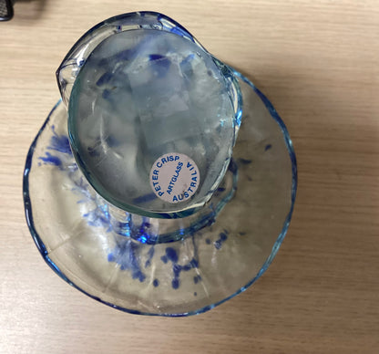 Peter Crisp Blue and Clear vintage ornament