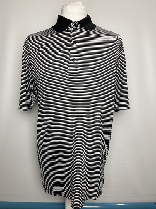 Greg Norman Play-Dry Black and White Polo Top Large