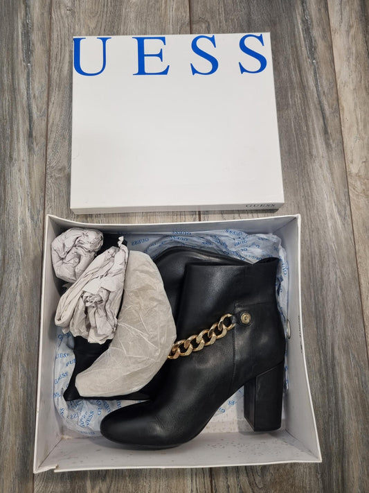 Guess Black Leather Ankle Boots Size 7