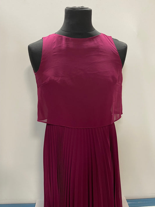 Hobbs Purple Pleated Dress Size 8