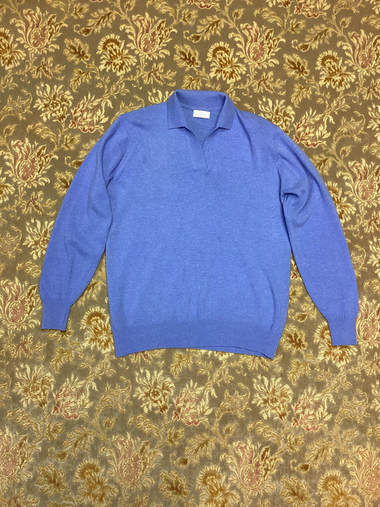 Givenchy Blue Collared Jumper 100% Wool Size L