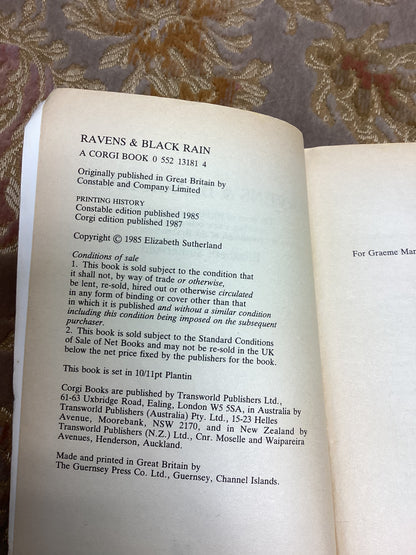 Ravens and Black Rain by Elizabeth Sutherland (1987)