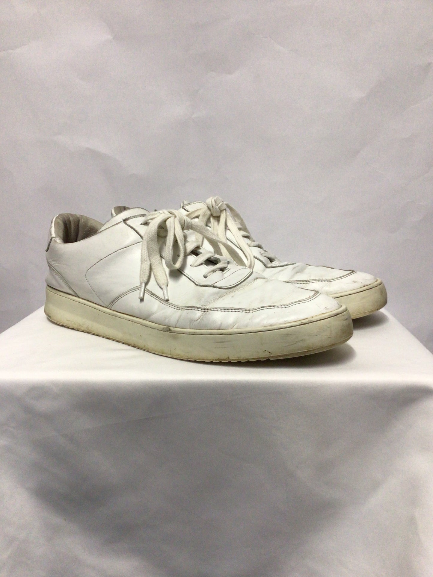 Filling Pieces White Leather Lace Up Trainers 14