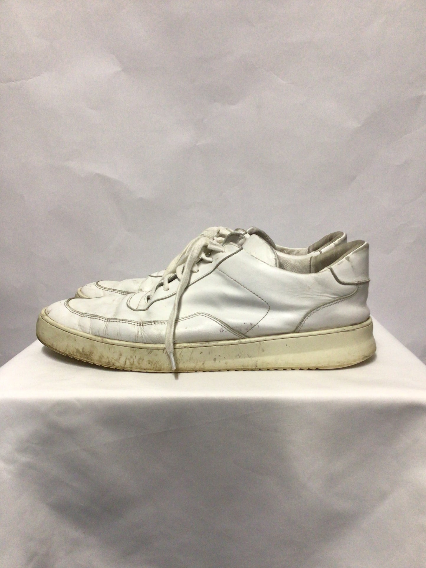 Filling Pieces White Leather Lace Up Trainers 14