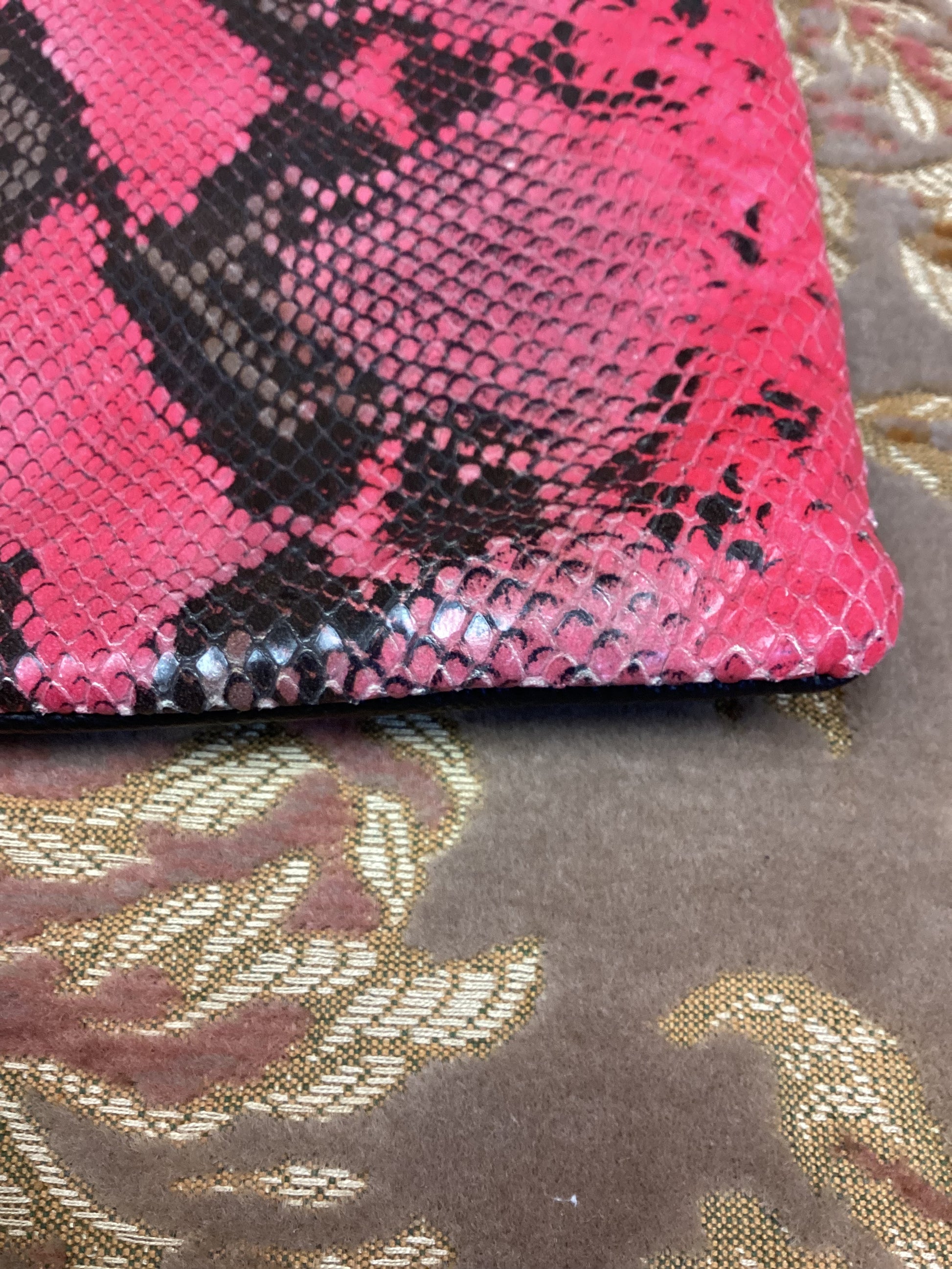 Coccinelle Pink Snakeskin Pattern Clutch Bag Shop for Shelter