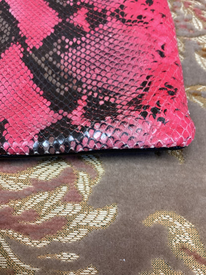 Coccinelle Pink Snakeskin Pattern Clutch Bag
