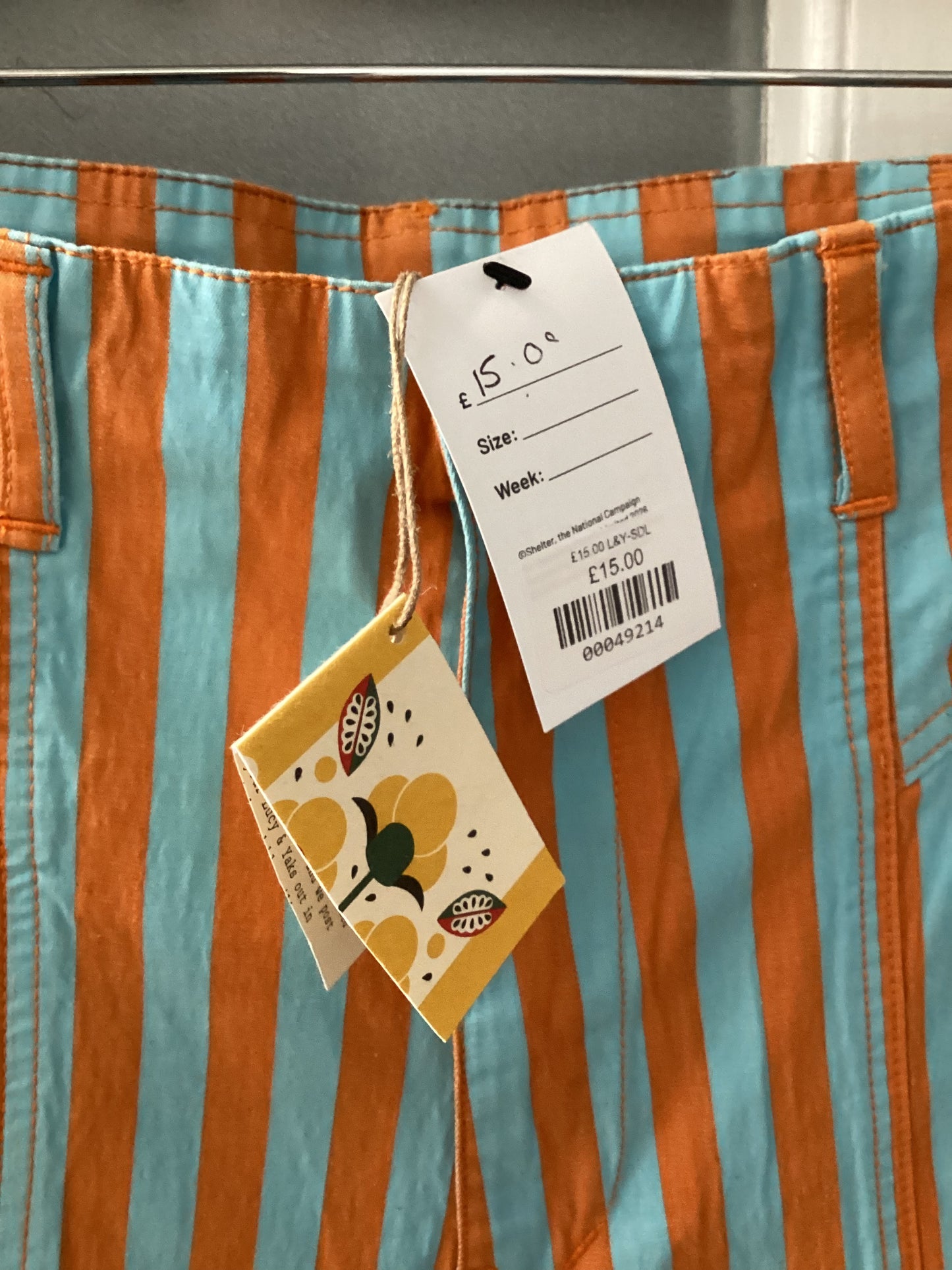 Lucy and Yak  Stripe shorts 28 Waist