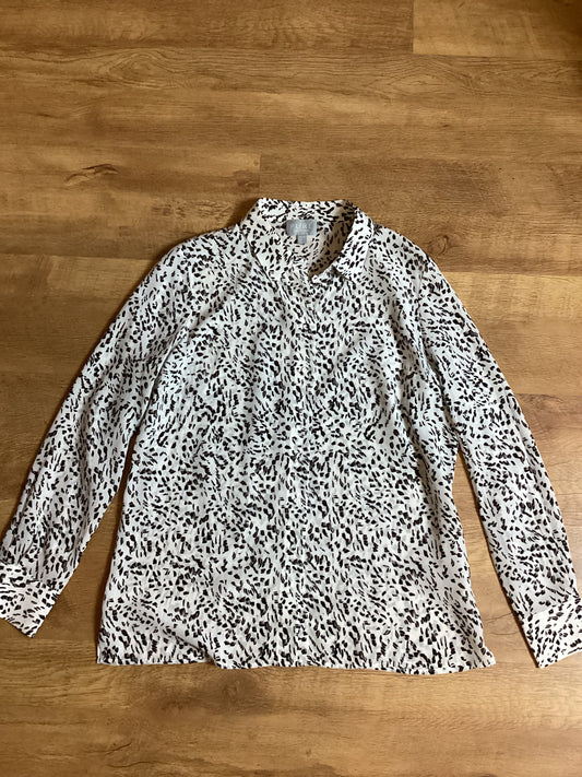 Pure Collection 100% Silk Patterned Shirt Size 10