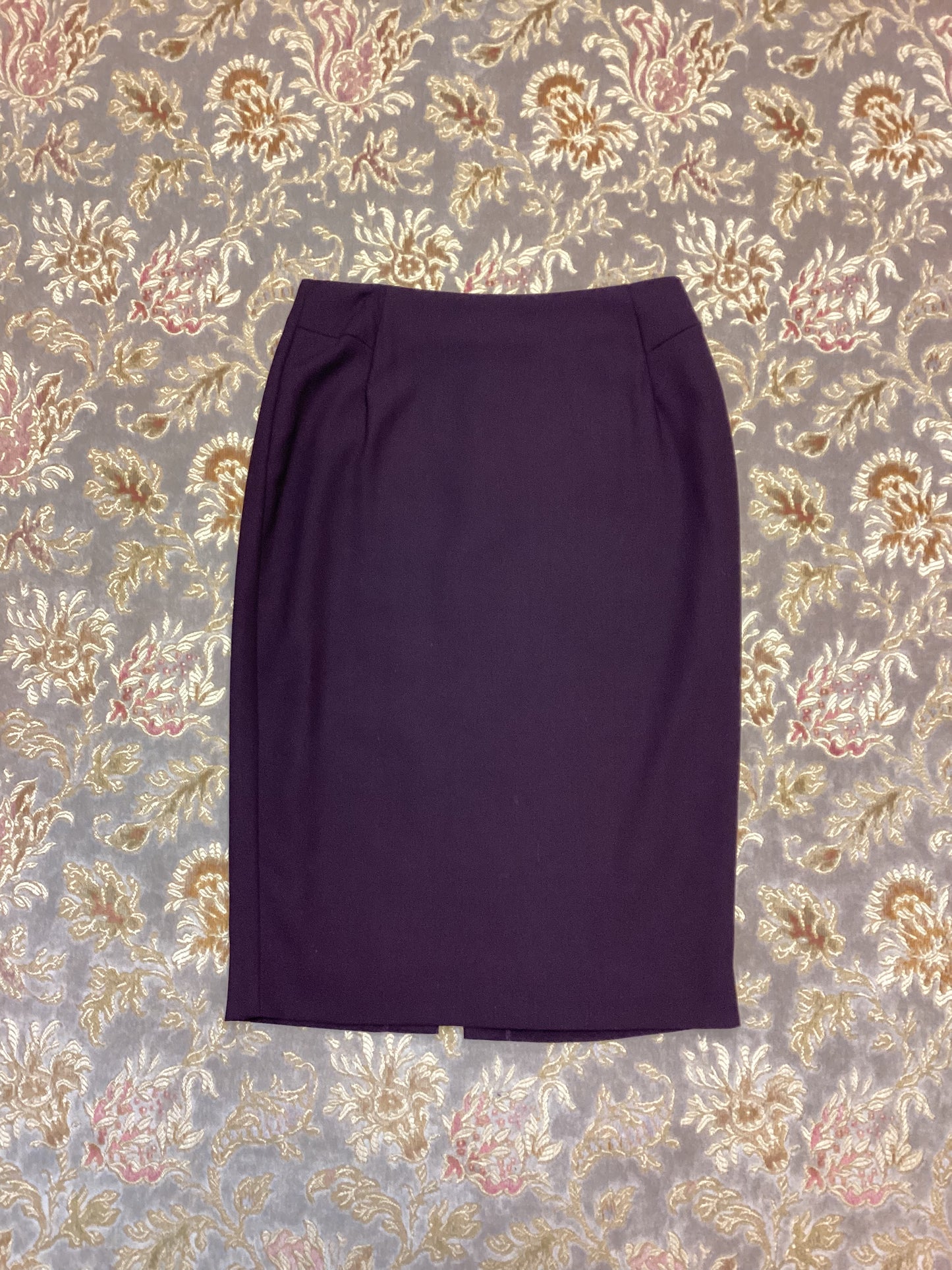 St Michael from M&S Purple Wool Skirt Size 14