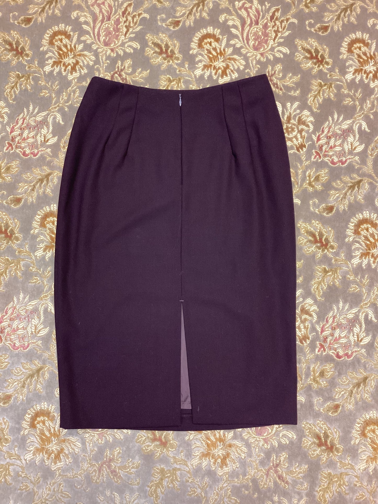 St Michael from M&S Purple Wool Skirt Size 14