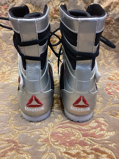 Reebok Silver, Black & Red Boxing Boots Size 10.5