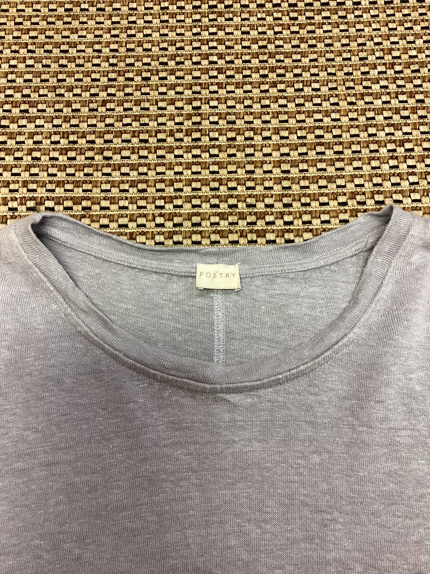 Poetry Blue Linen Knit Top Size 12