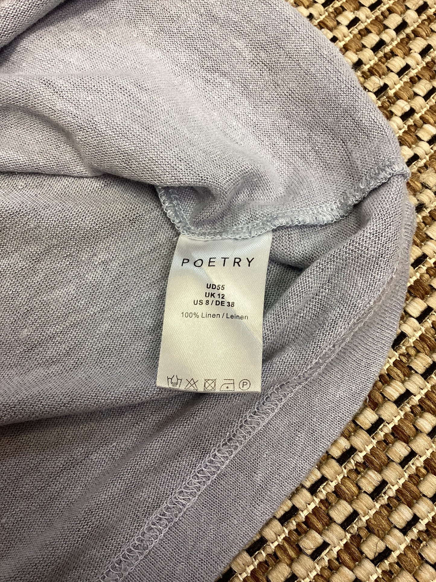 Poetry Blue Linen Knit Top Size 12