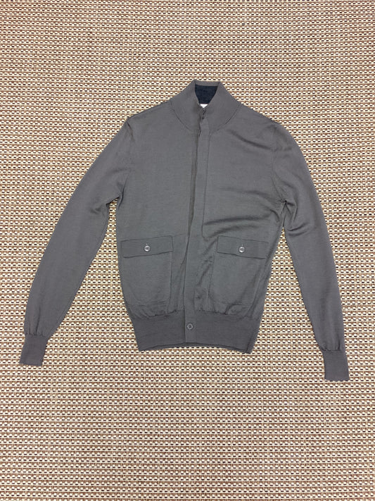 Paolo Pecora Milano Taupe Brown Merino Wool Cardigan Size S