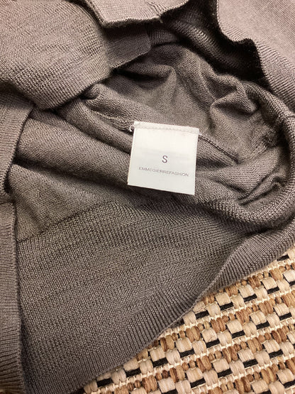 Paolo Pecora Milano Taupe Brown Merino Wool Cardigan Size S