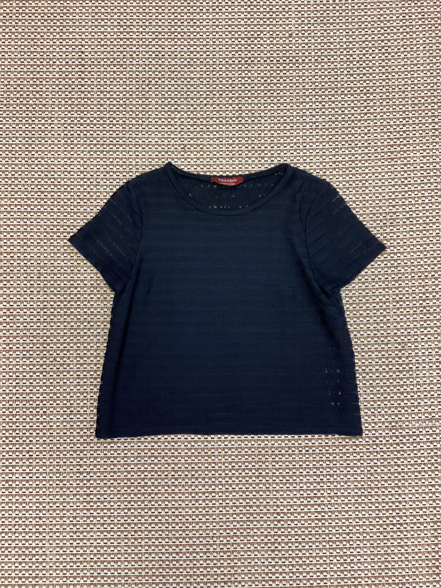 Max Mara Black Textured T shirt Size M