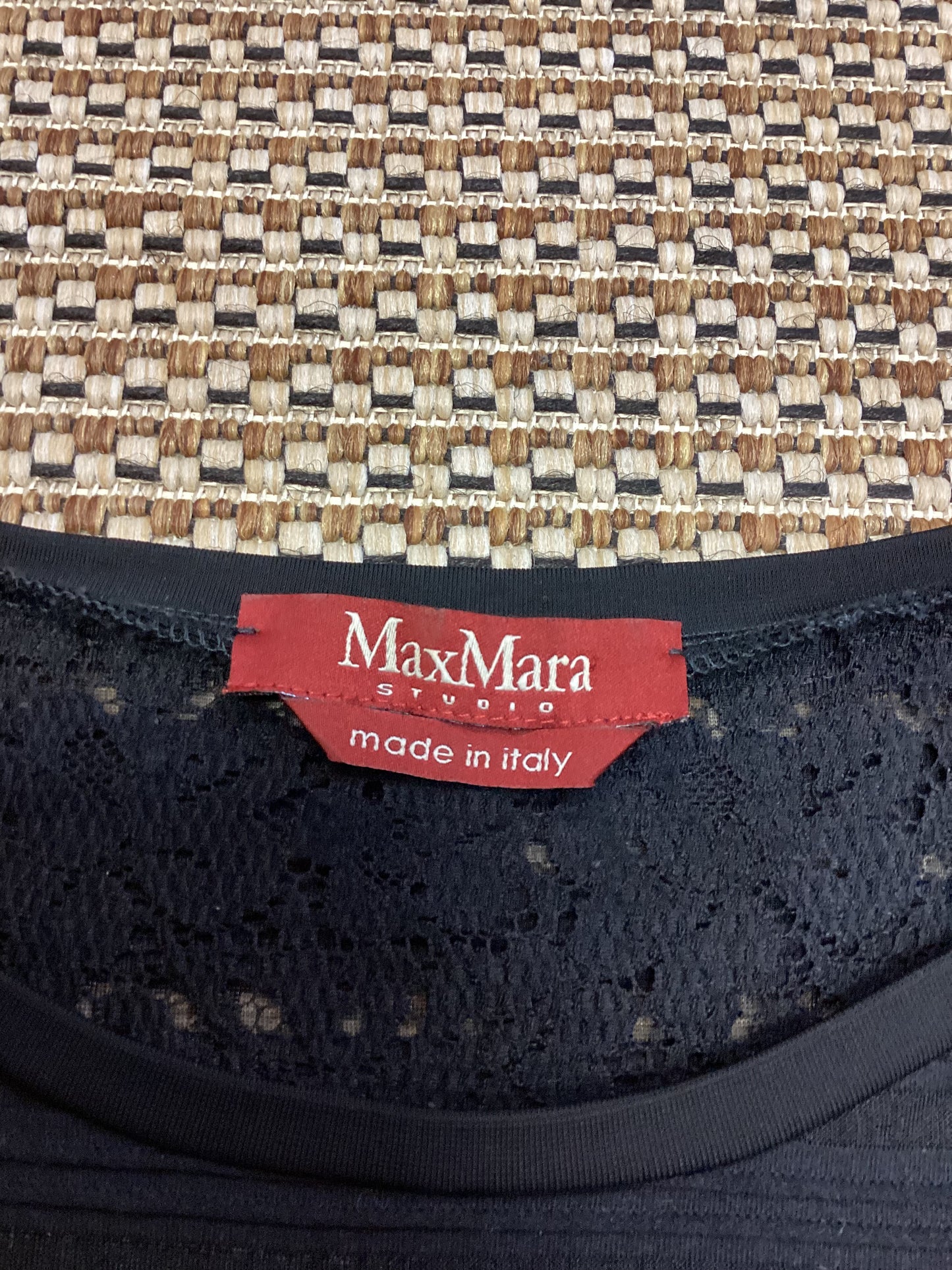 Max Mara Black Textured T shirt Size M