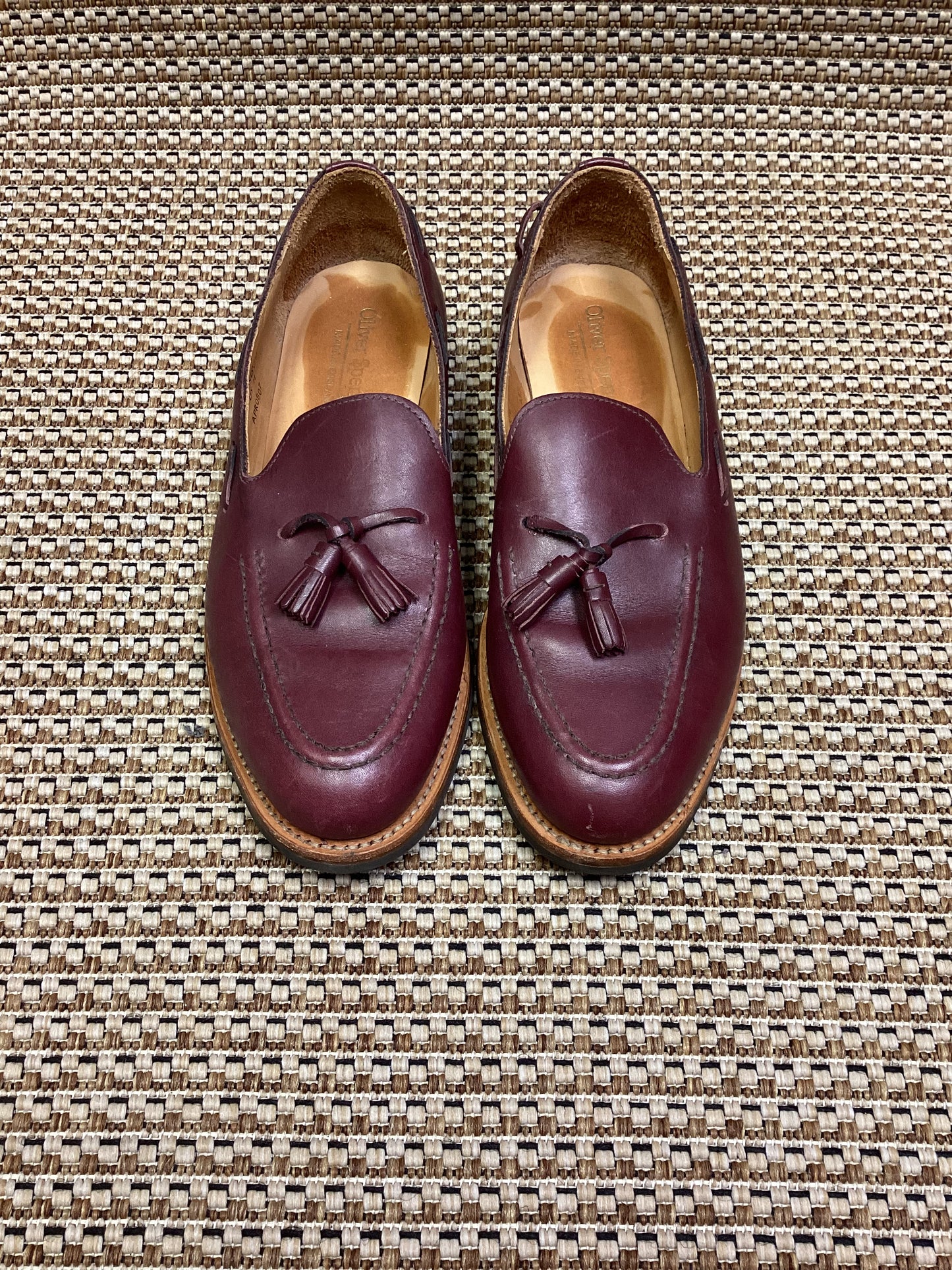 Oliver Spencer Burgundy Leather Loafers Size 10
