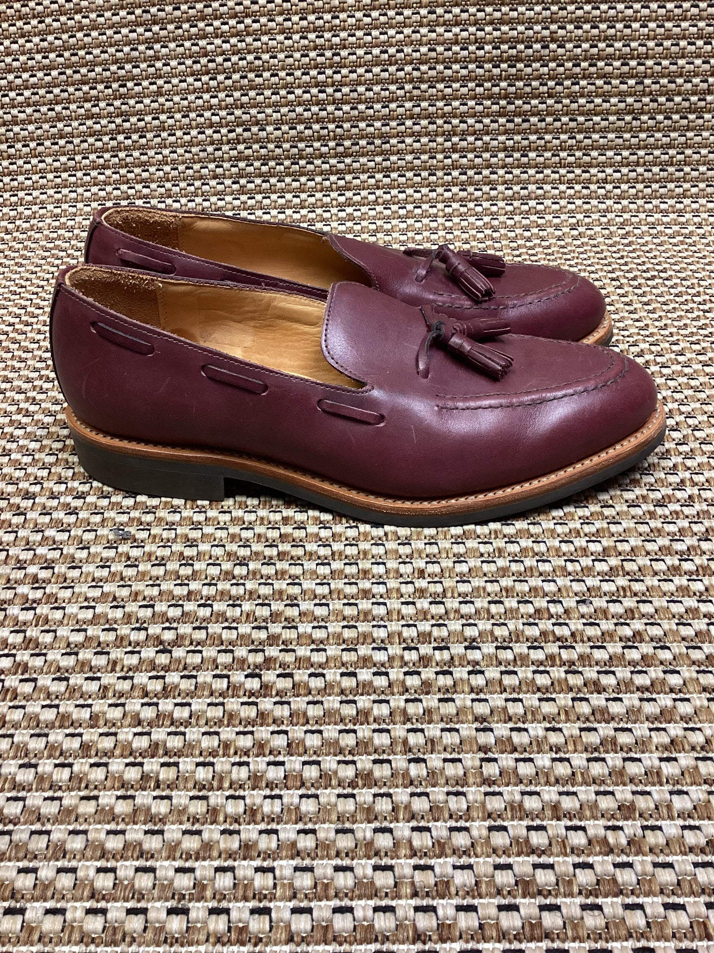 Oliver Spencer Burgundy Leather Loafers Size 10