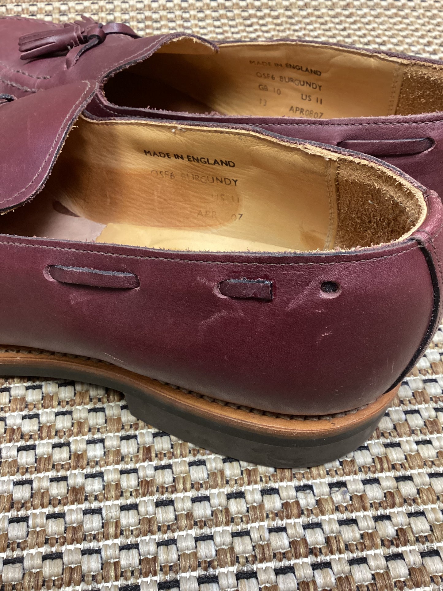 Oliver Spencer Burgundy Leather Loafers Size 10