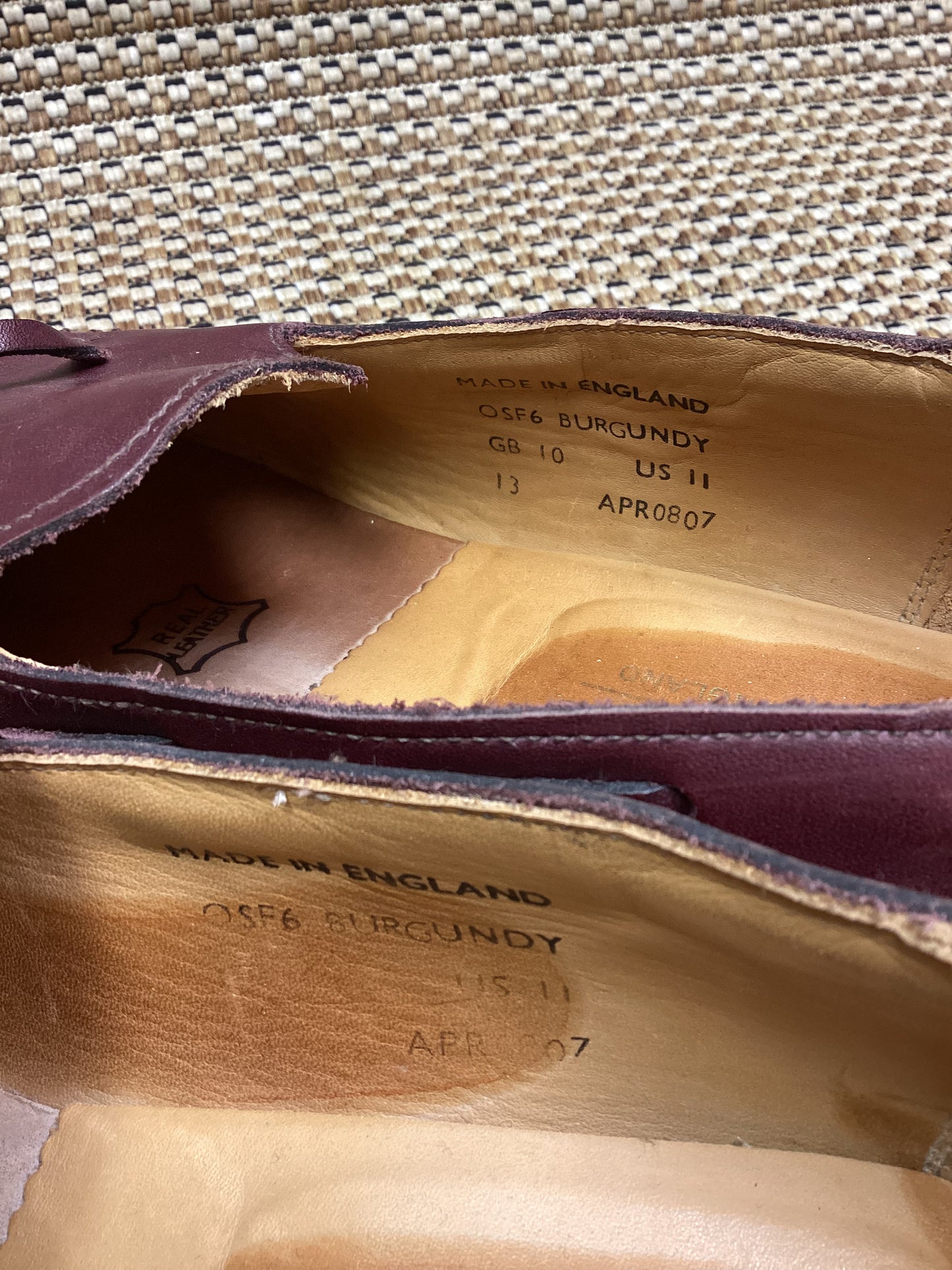 Oliver Spencer Burgundy Leather Loafers Size 10