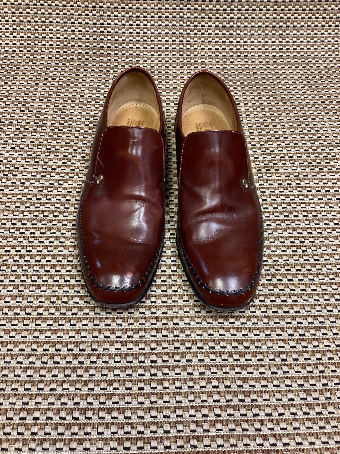 Cheany Brown Handcrafted Leather Loafers Size 12