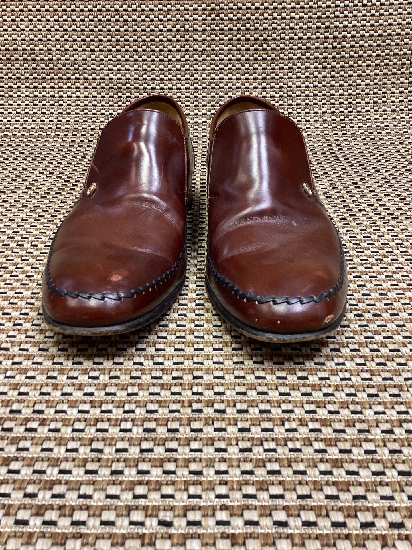 Cheany Brown Handcrafted Leather Loafers Size 12