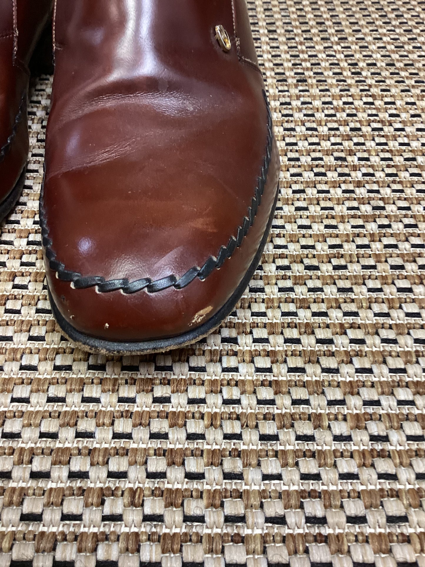 Cheany Brown Handcrafted Leather Loafers Size 12