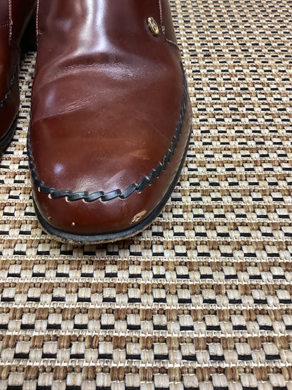 Cheany Brown Handcrafted Leather Loafers Size 12