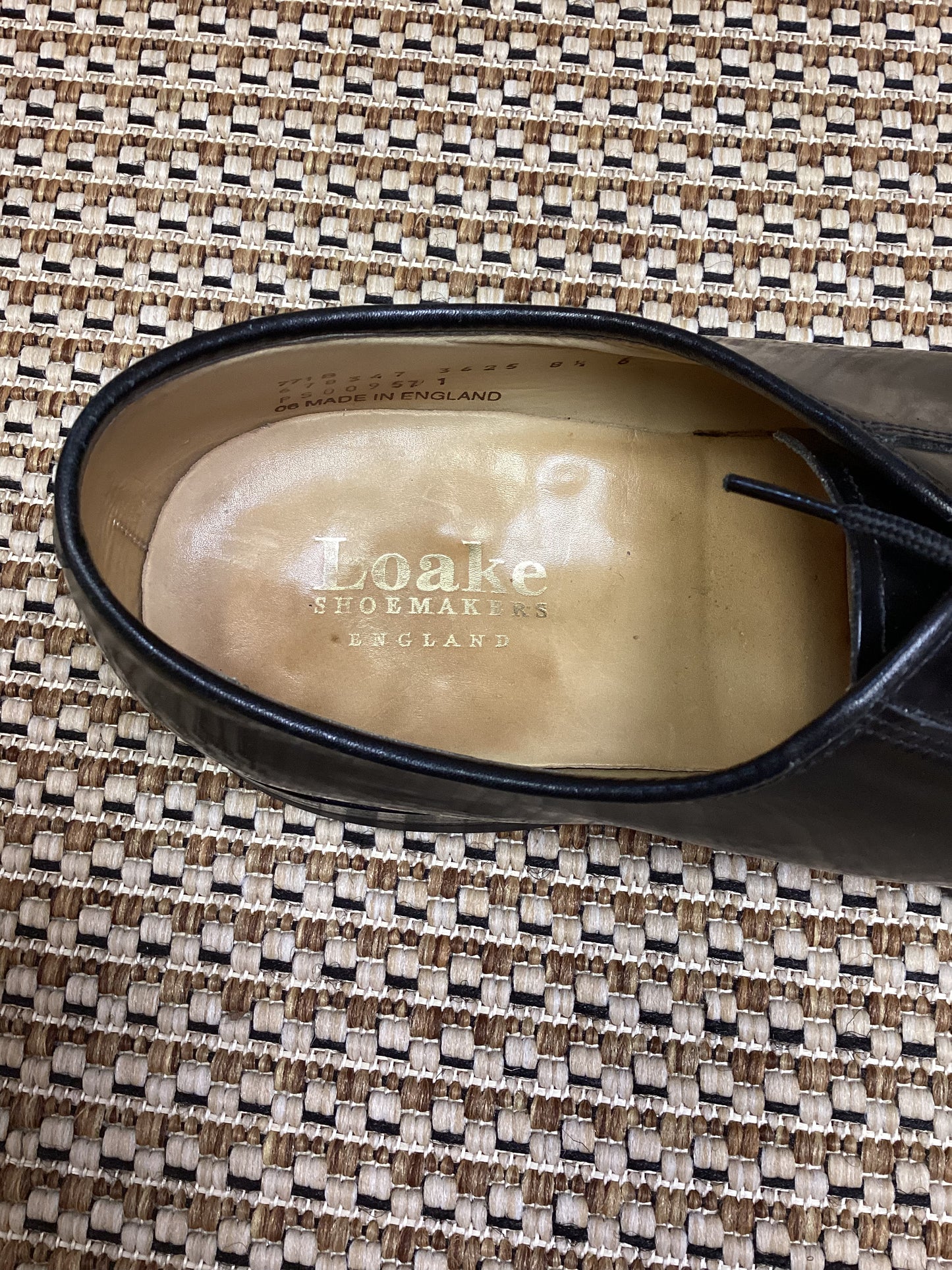 Loake Black Leather Oxfords Size 8.5