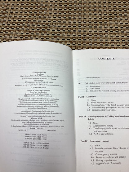 The Routledge Companion to Britain in the Twentieth Century by Mark Clapson (2009)
