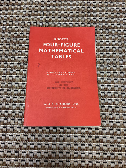 Knott's Four-Figure Mathematical Tables by L.J. Comrie (1963)
