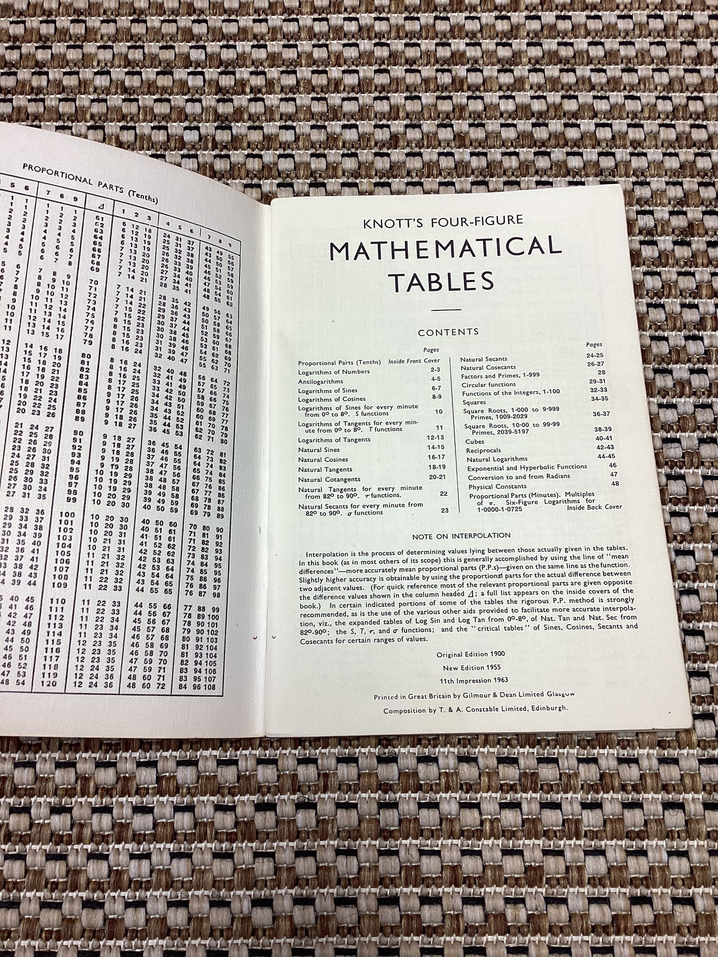 Knott's Four-Figure Mathematical Tables by L.J. Comrie (1963)