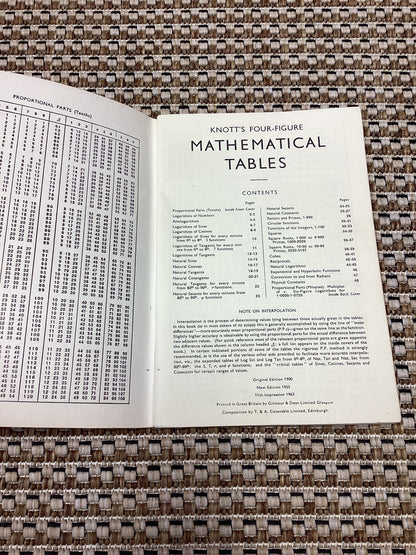 Knott's Four-Figure Mathematical Tables by L.J. Comrie (1963)