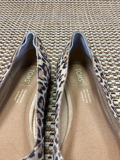 TOMS 'Julie' Tan Leopard Print Ballet Flats Size 4.5