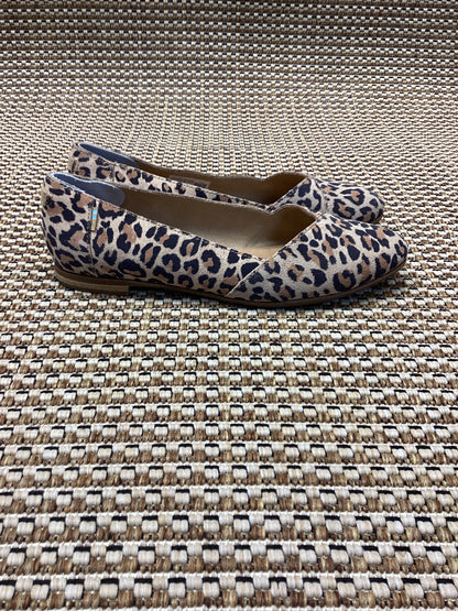 TOMS 'Julie' Tan Leopard Print Ballet Flats Size 4.5