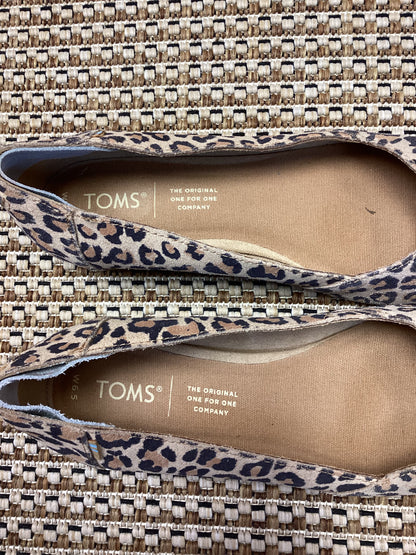 TOMS 'Julie' Tan Leopard Print Ballet Flats Size 4.5