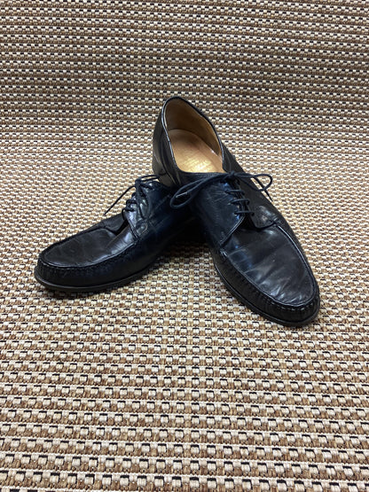 Vintage Grenson Black Leather Lace-Up Moccasins Size 10.5