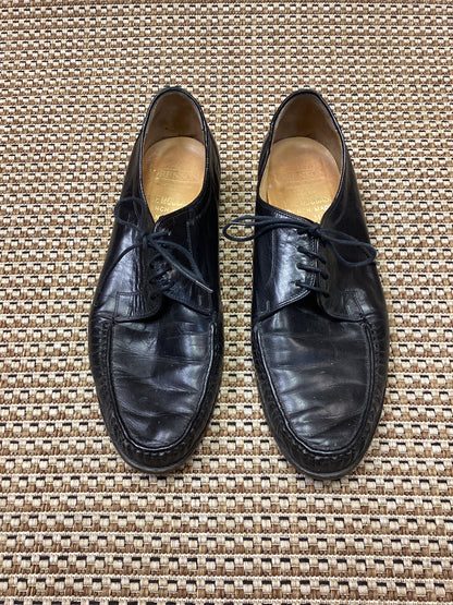 Vintage Grenson Black Leather Lace-Up Moccasins Size 10.5