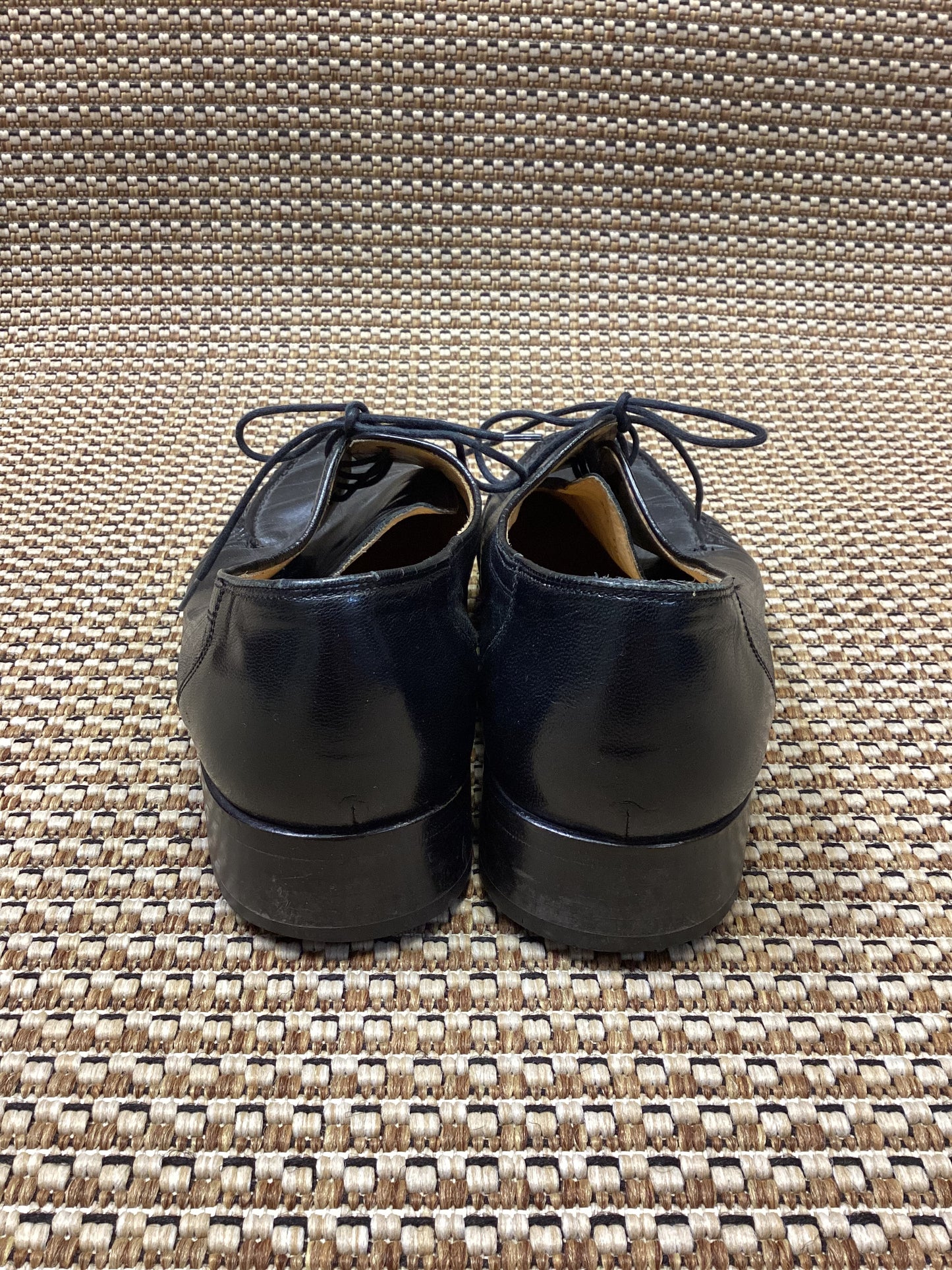 Vintage Grenson Black Leather Lace-Up Moccasins Size 10.5