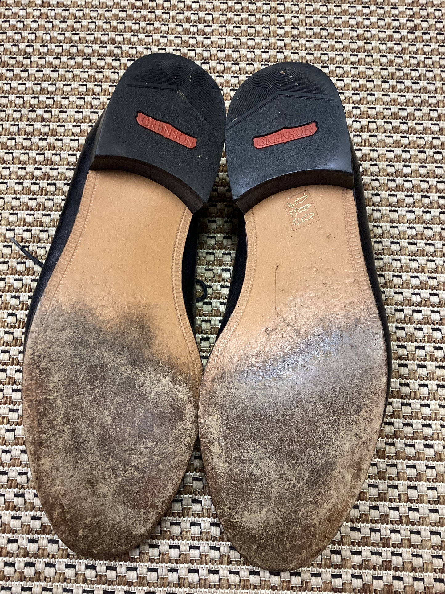 Vintage Grenson Black Leather Lace-Up Moccasins Size 10.5